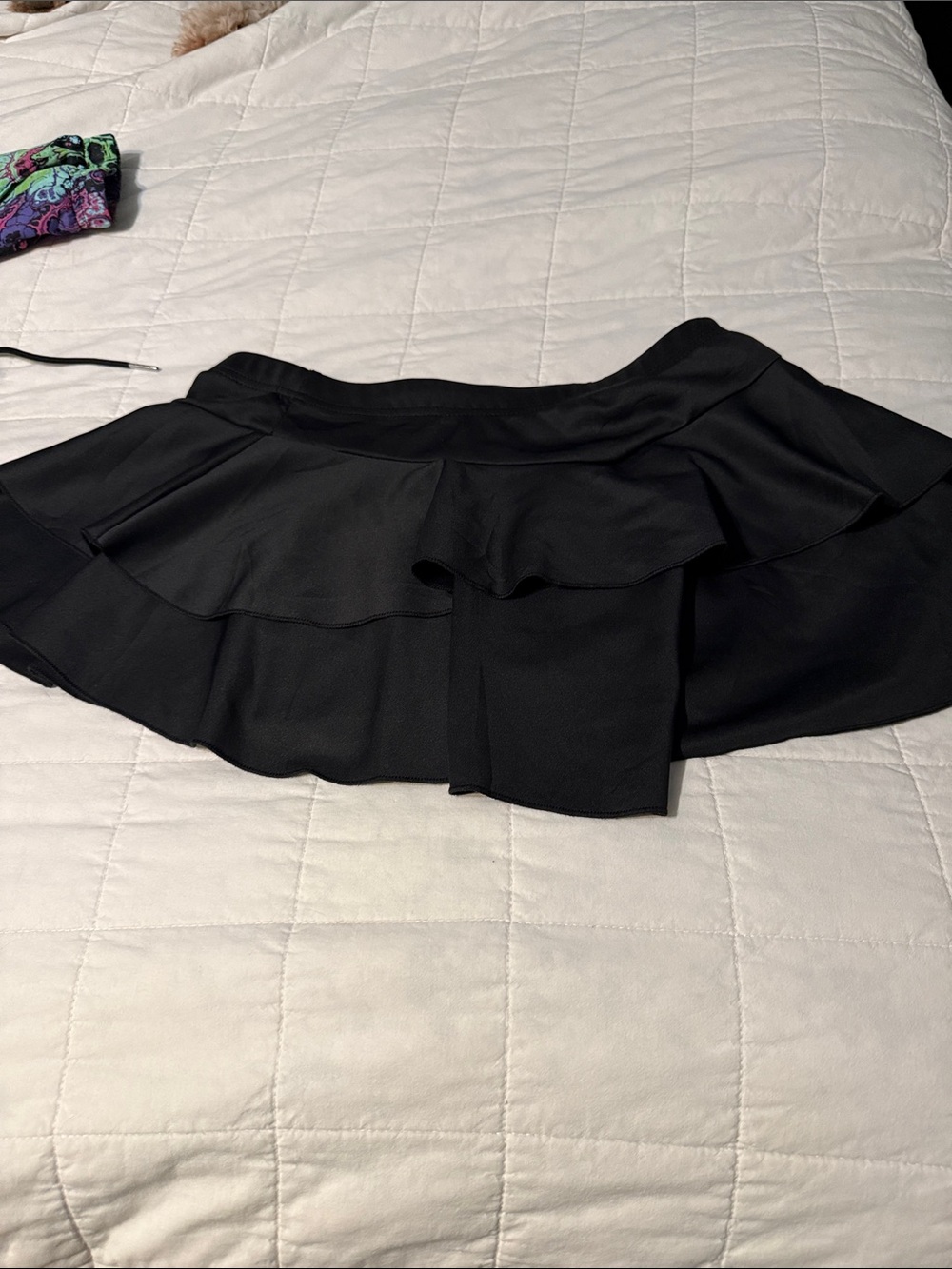 Ruffled Black Skater Mini Short